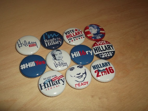 2016 Cloth Green H Official Hillary Clinton For President 3" Pin Pinback Button